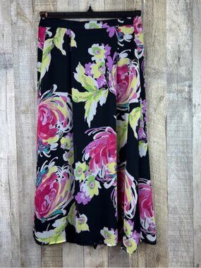 Prophecy Vintage Size Small Multicolor Floral Lined Skirt  Stretch Waistband